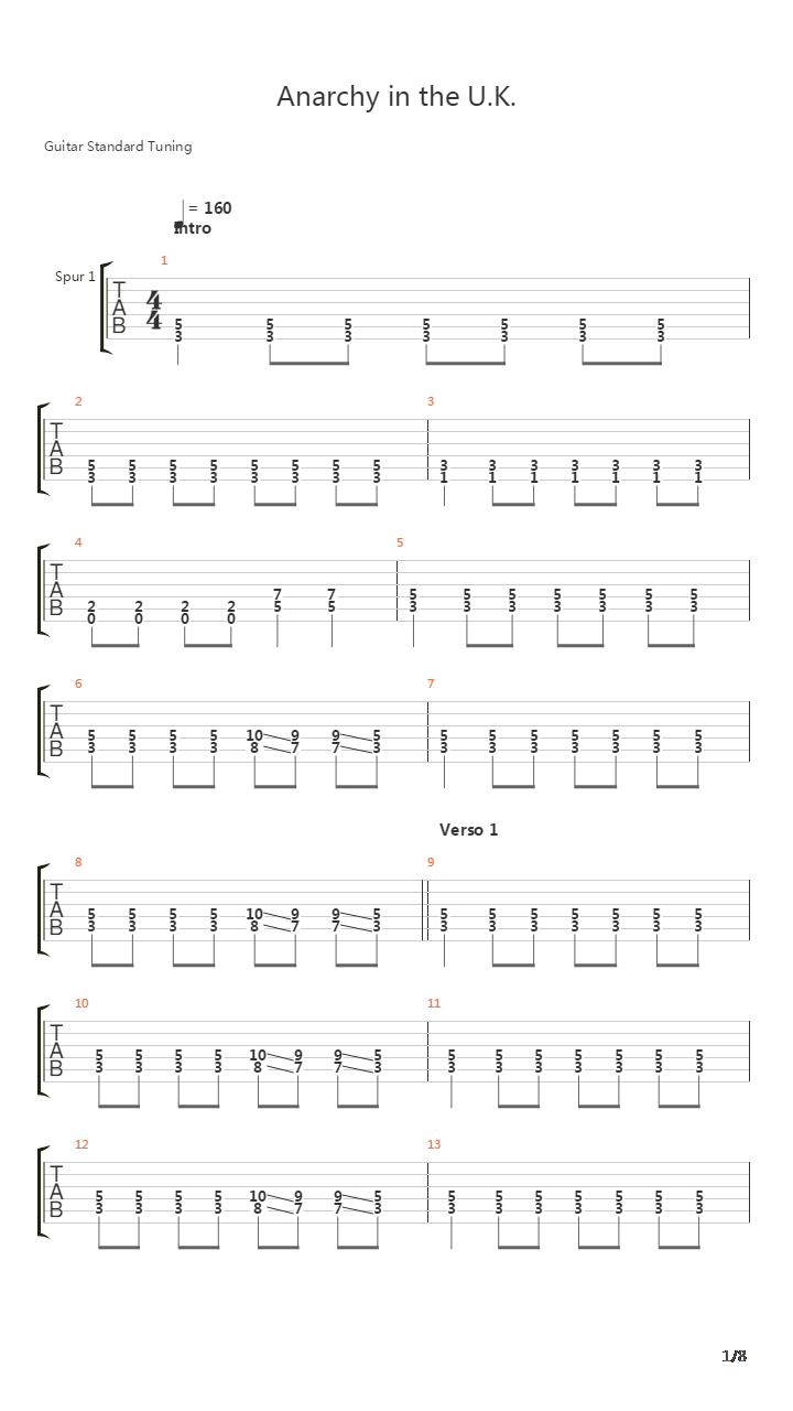 Anarchy In The Uk吉他谱