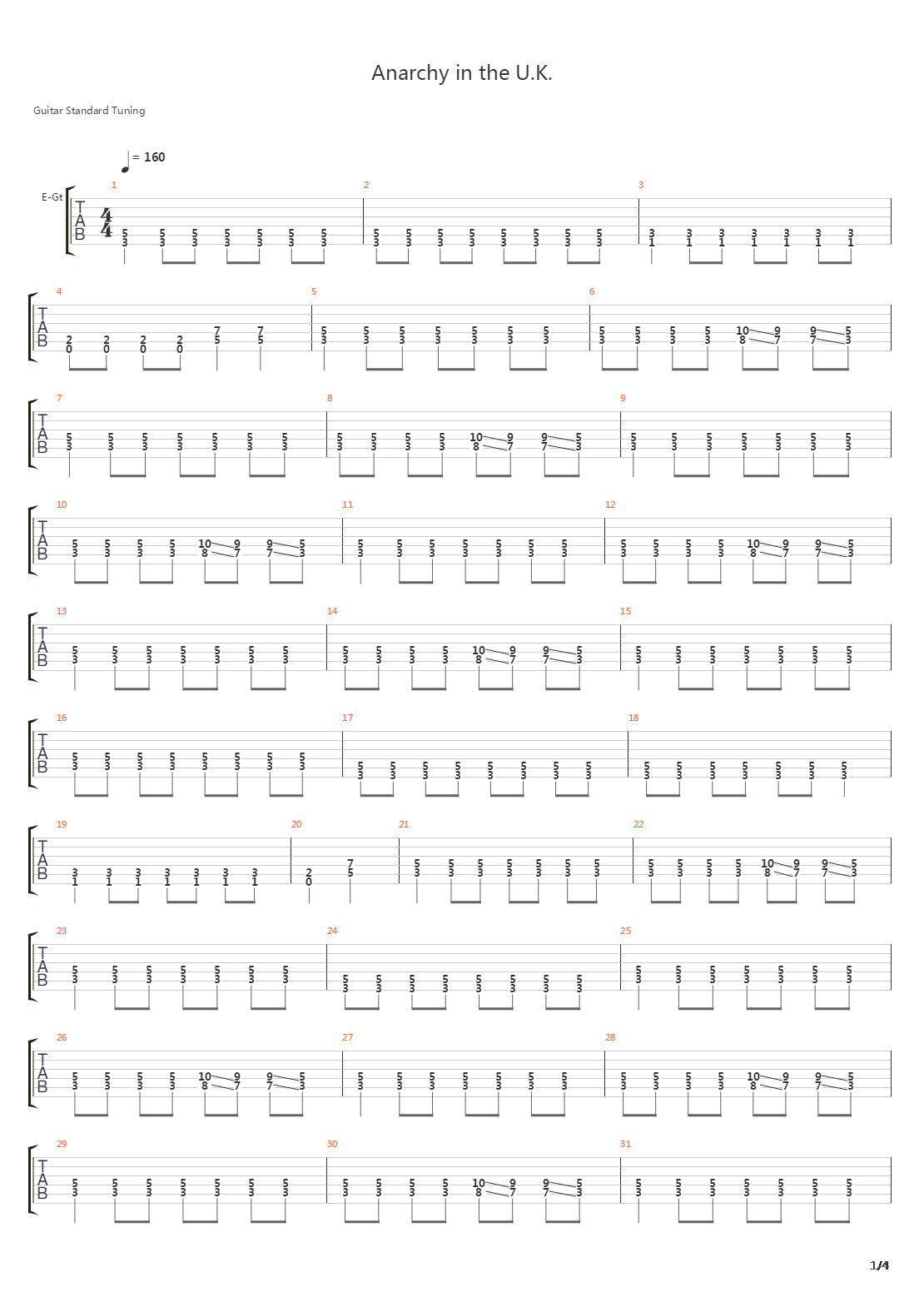 Anarchy In The Uk吉他谱