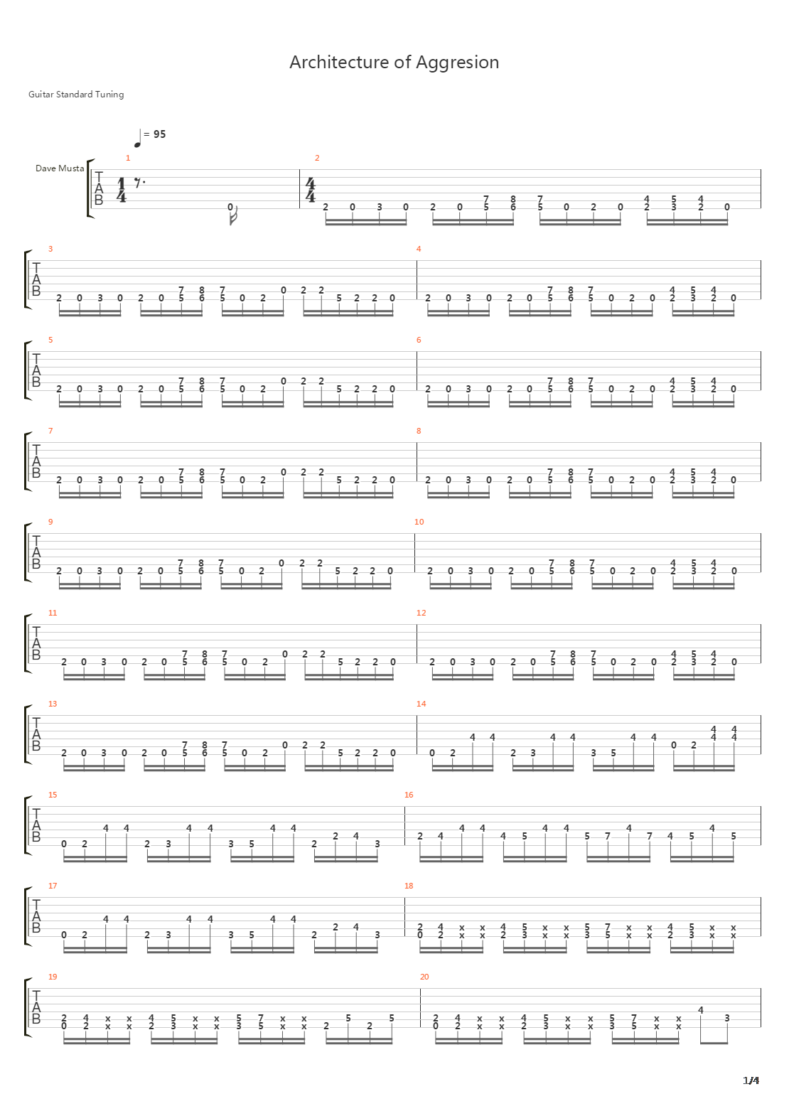 Architecture Of Aggression吉他谱