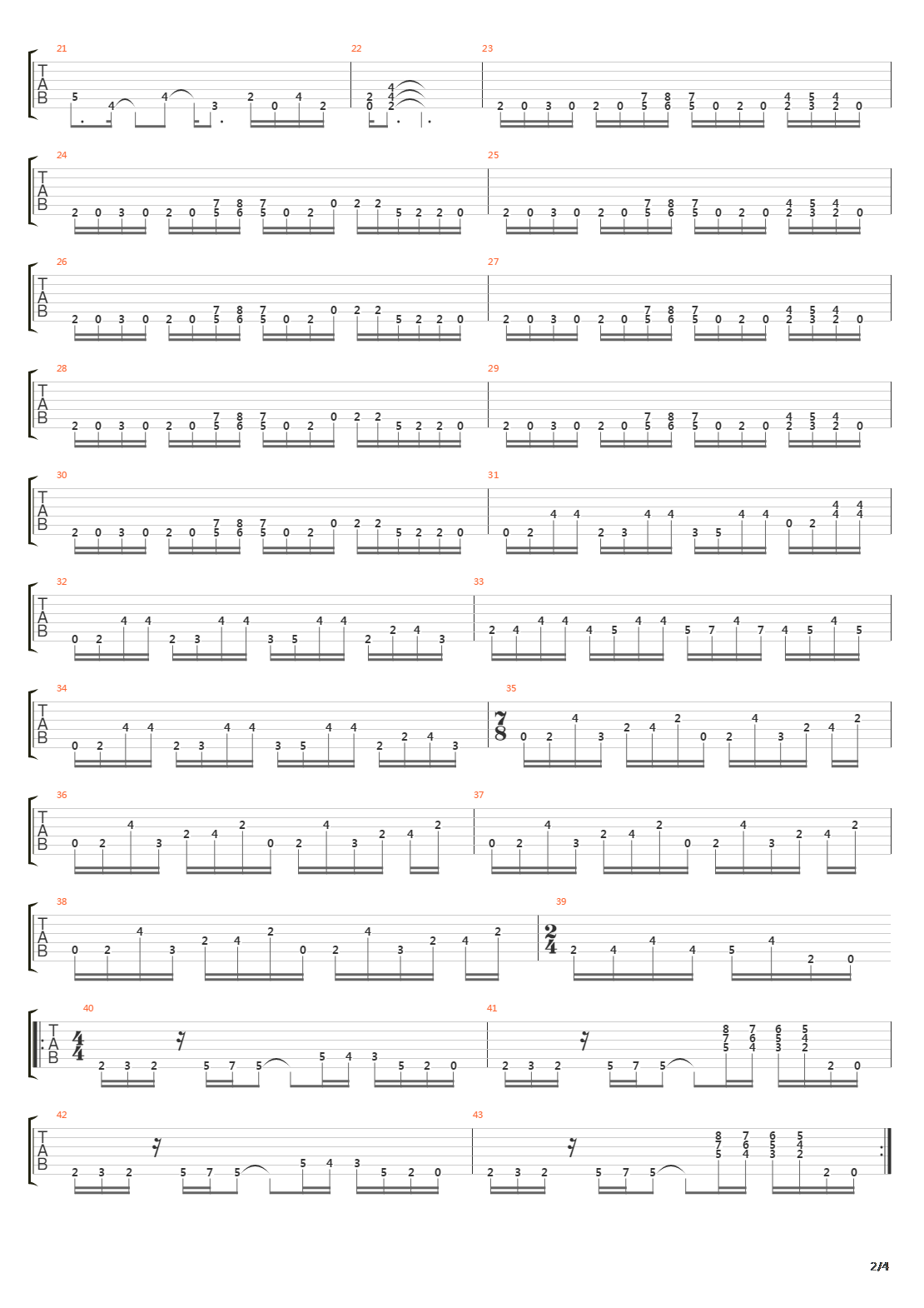 Architecture Of Aggression吉他谱