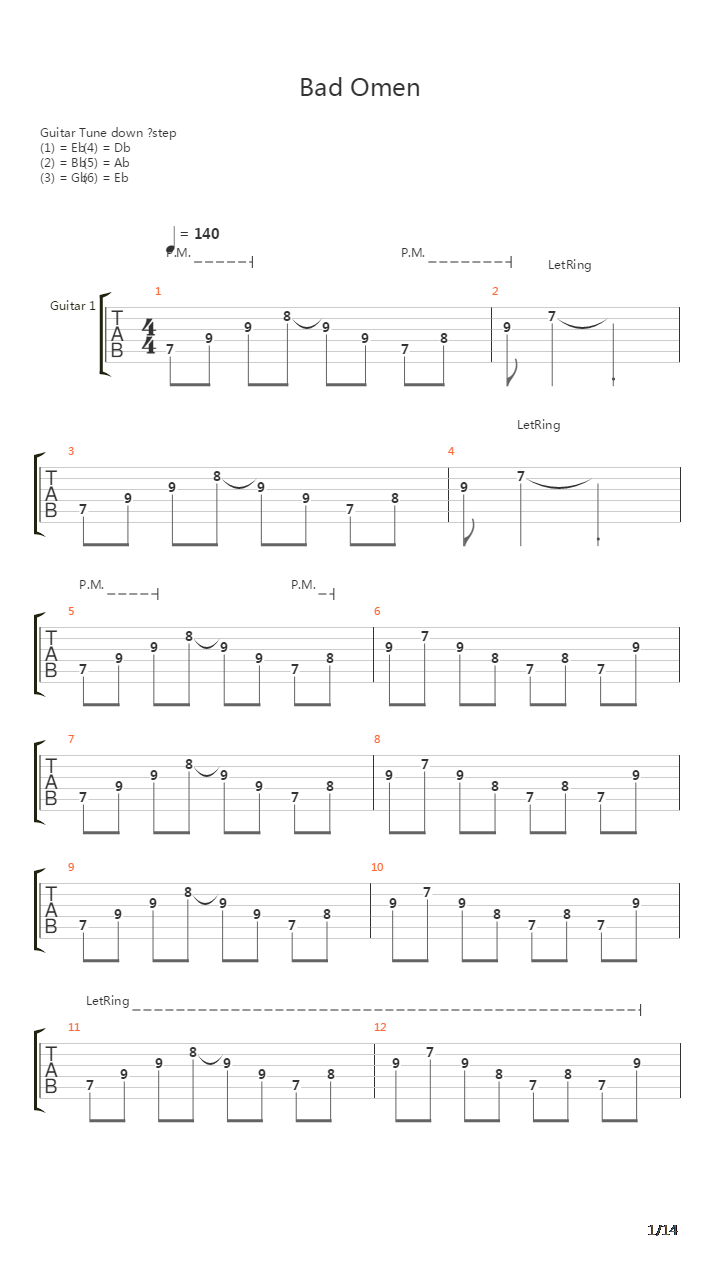 Bad Omen吉他谱