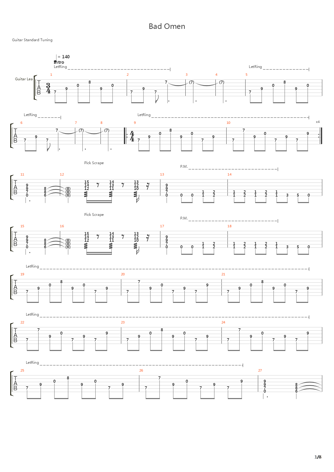 Bad Omen吉他谱
