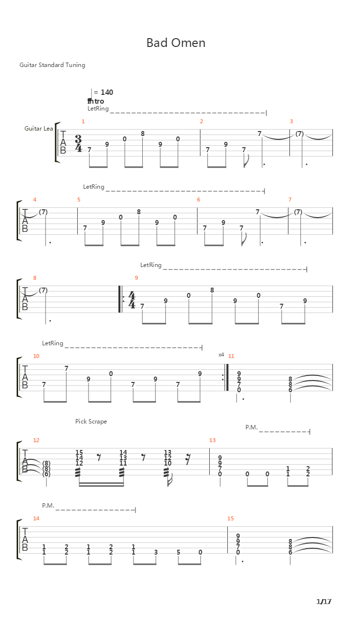 Bad Omen吉他谱