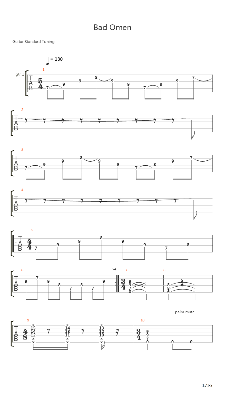 Bad Omen吉他谱