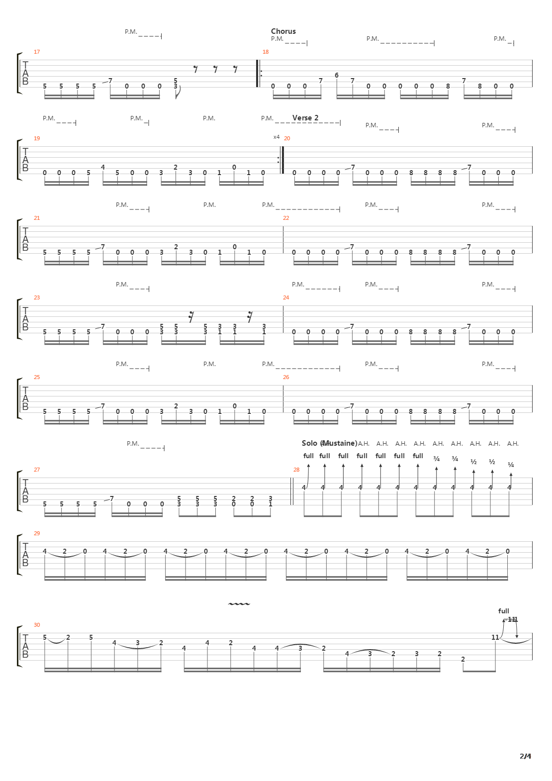 Beginning Of Sorrow吉他谱