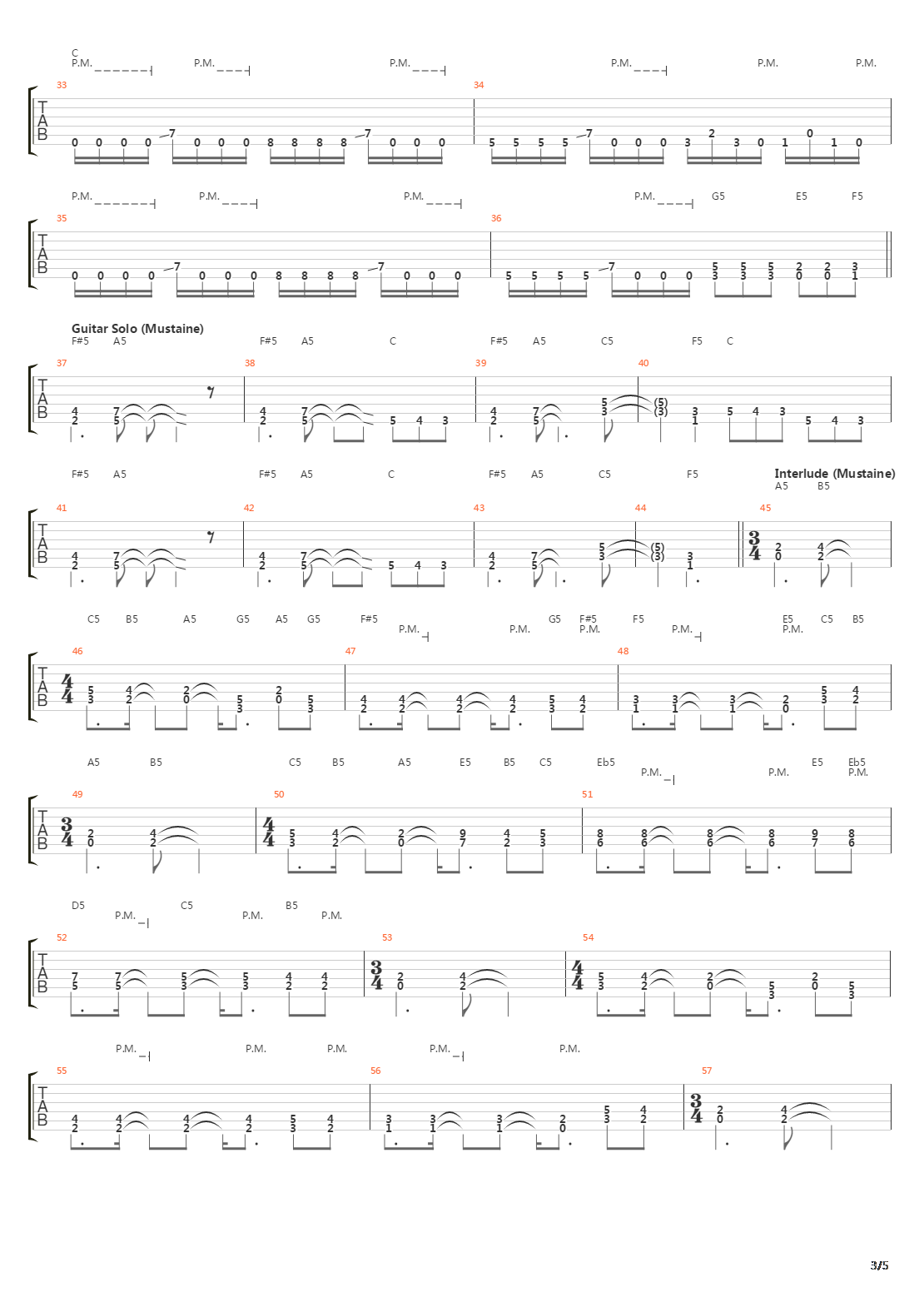 Beginning Of Sorrow吉他谱