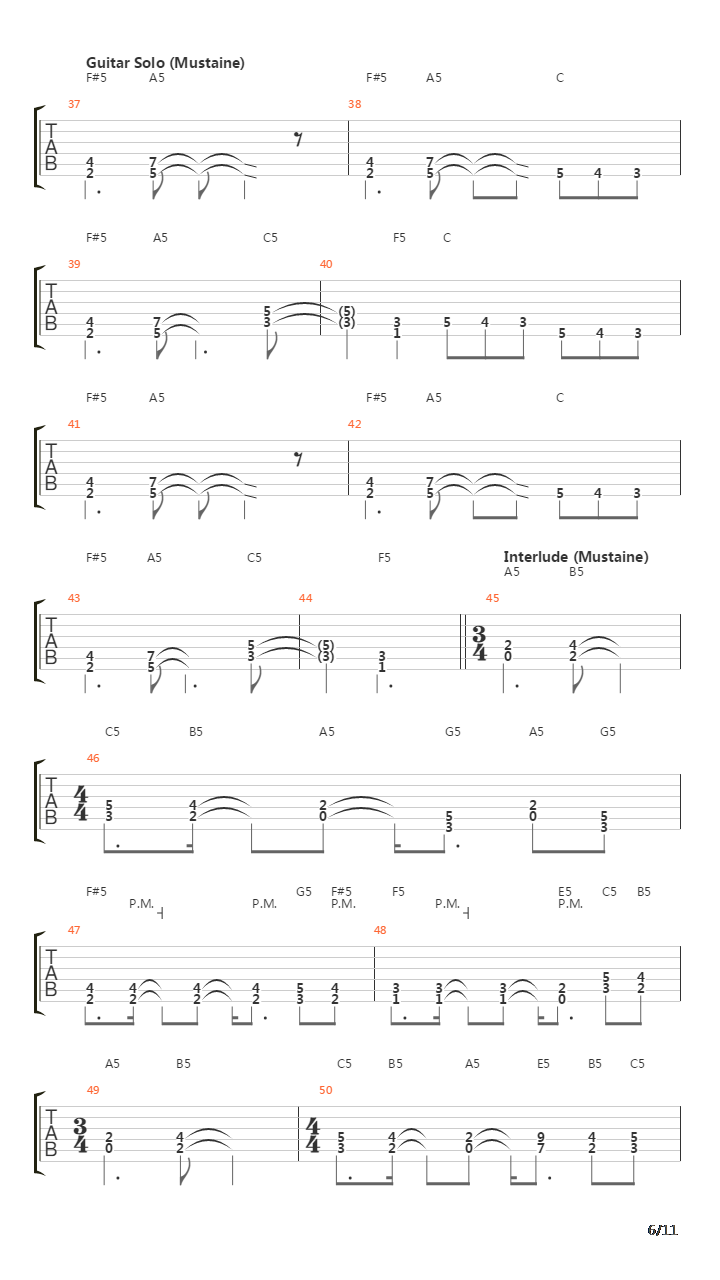 Beginning Of Sorrow吉他谱