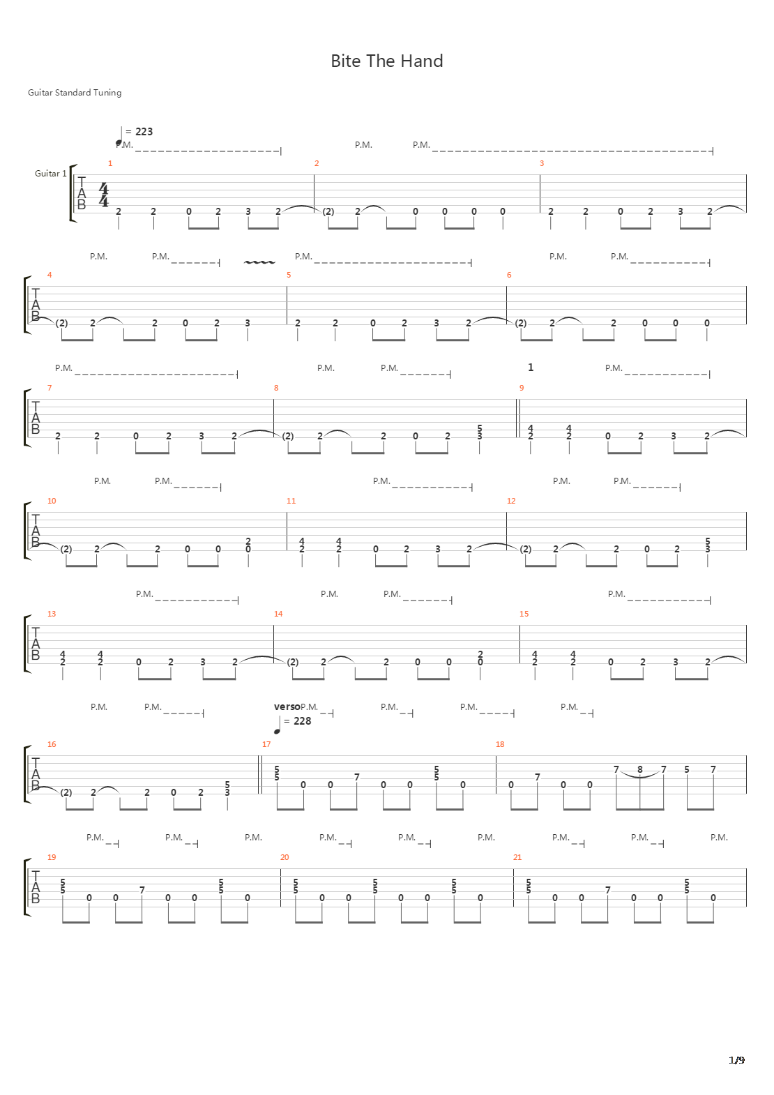 Bite The Hand吉他谱