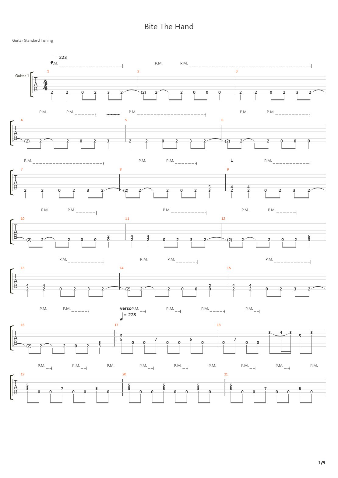Bite The Hand吉他谱