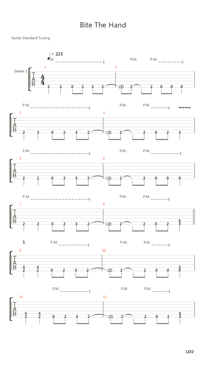 Bite The Hand吉他谱