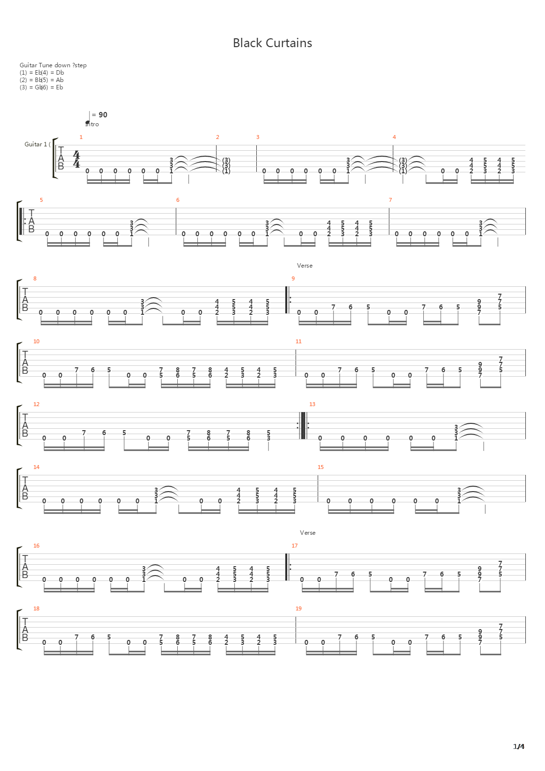 Black Curtains吉他谱