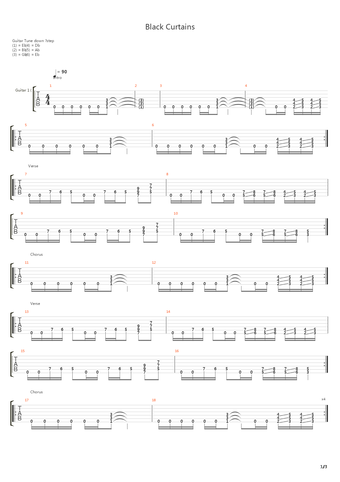 Black Curtains吉他谱