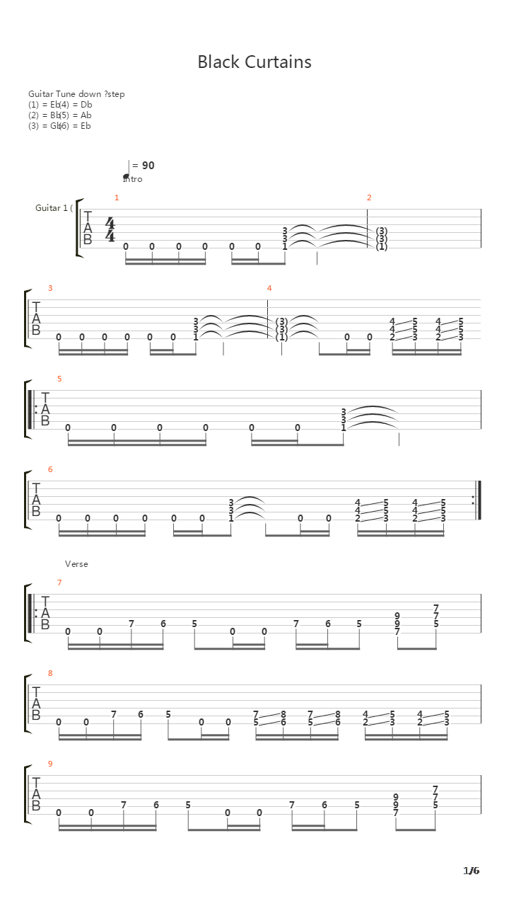 Black Curtains吉他谱