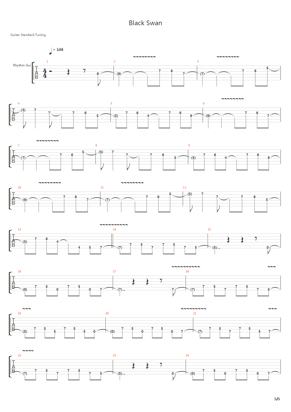 Black Swan吉他谱