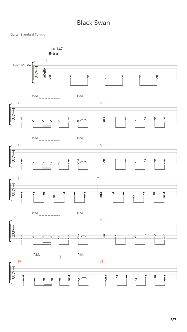 Black Swan吉他谱