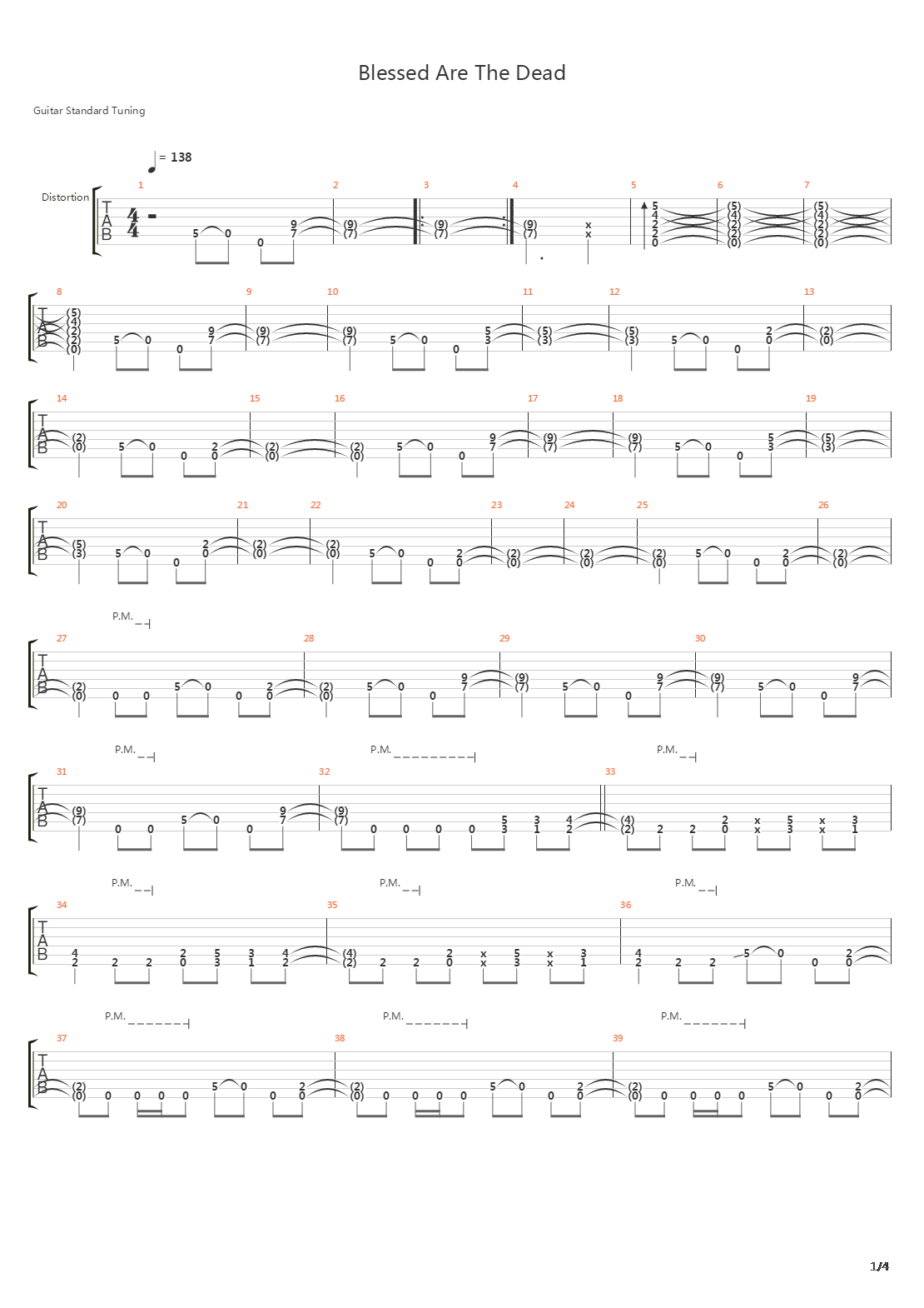 Blessed Be The Dead吉他谱