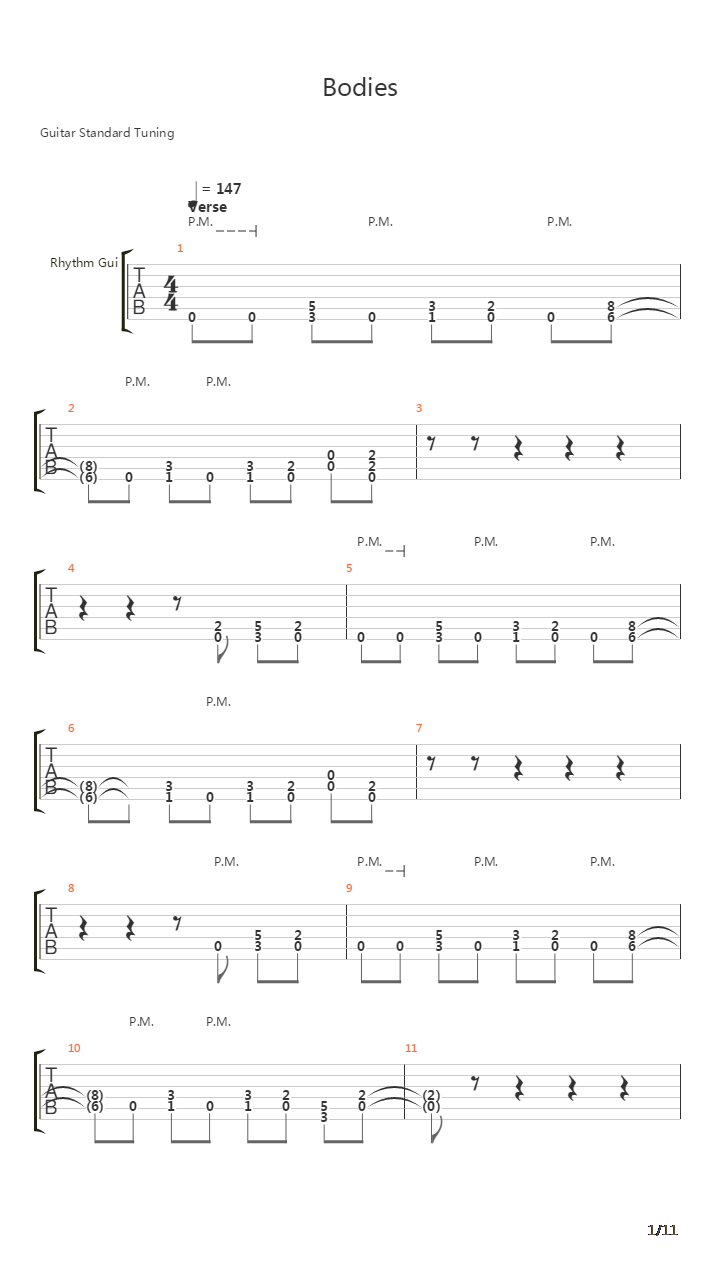 Bodies吉他谱