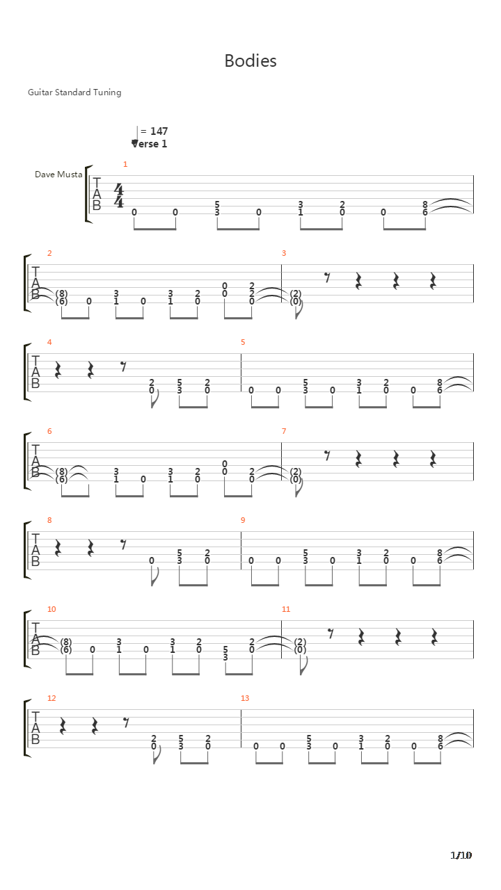 Bodies吉他谱