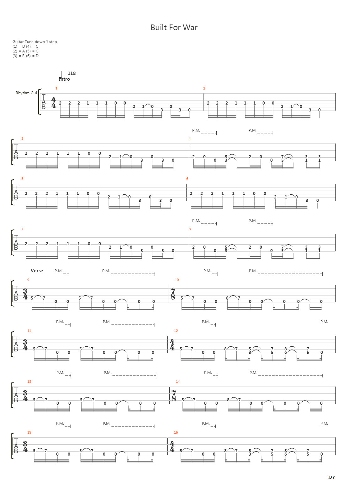Built For War吉他谱