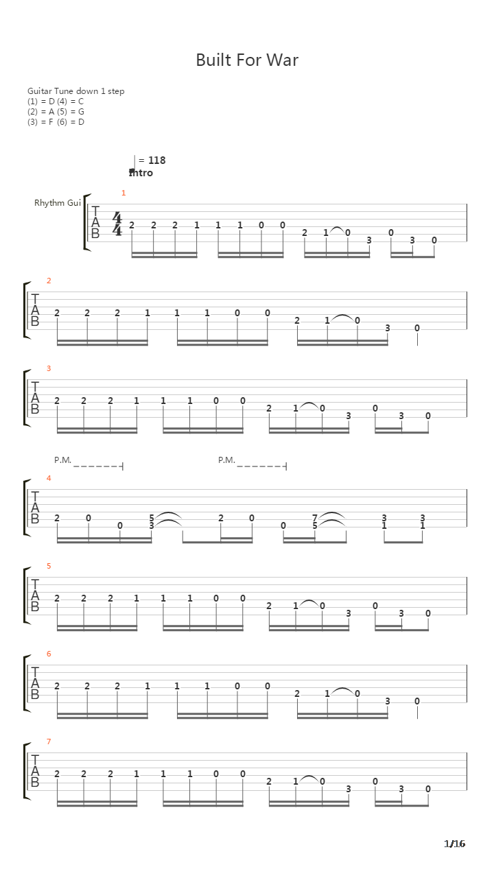 Built For War吉他谱