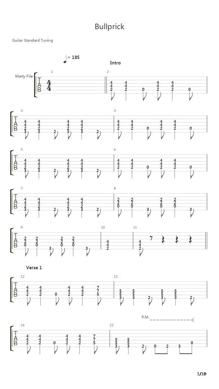 Bullprick吉他谱