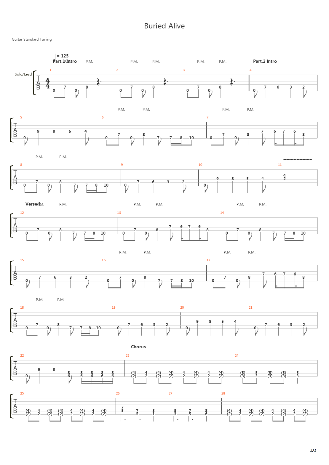 Buried Alive吉他谱