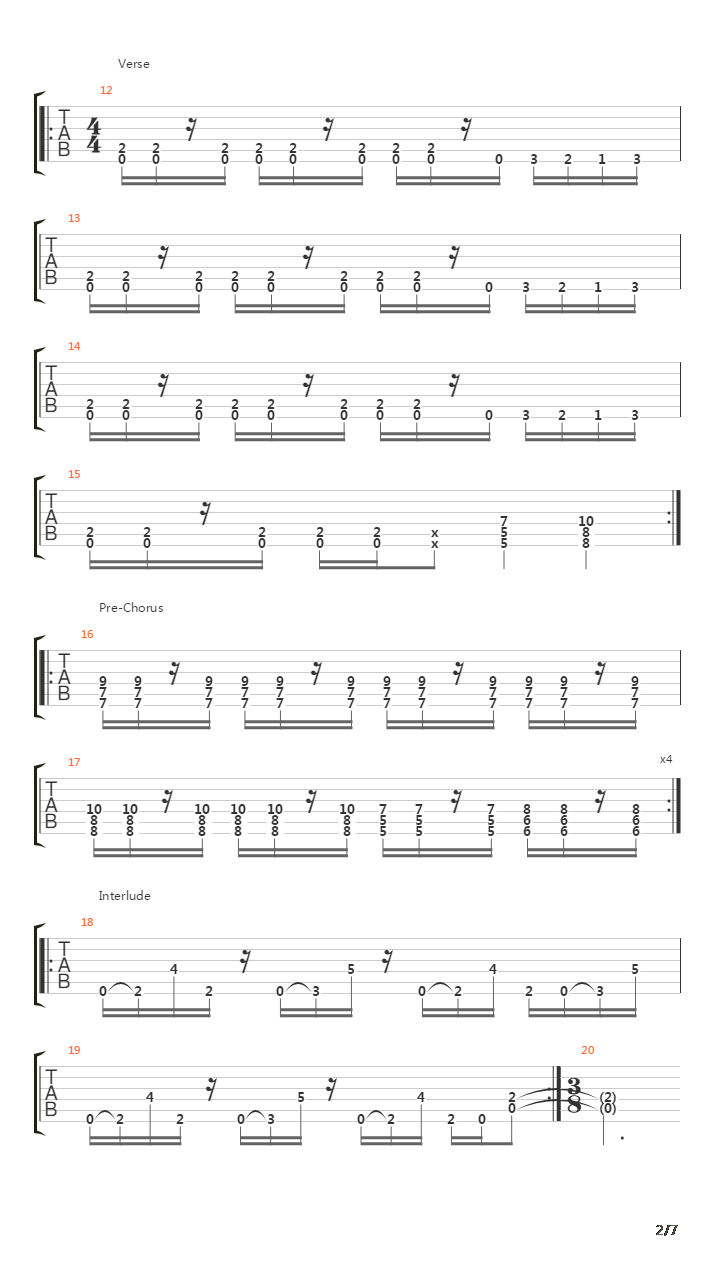 Burning Bridges吉他谱