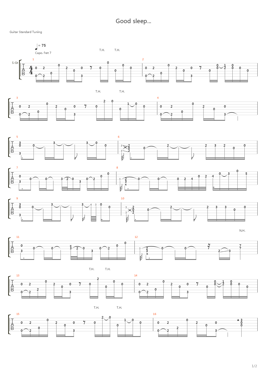 Good sleep...吉他谱