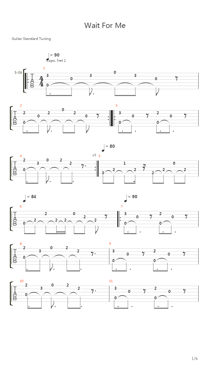 Wait For Me吉他谱