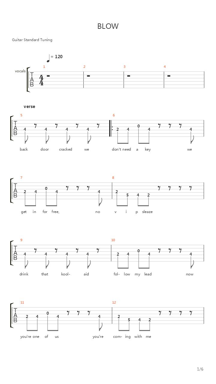 Blow吉他谱