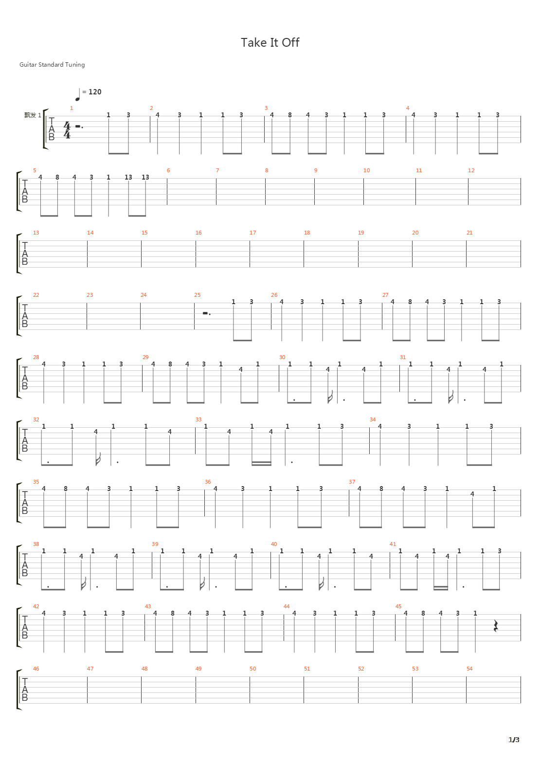 Take It Off吉他谱