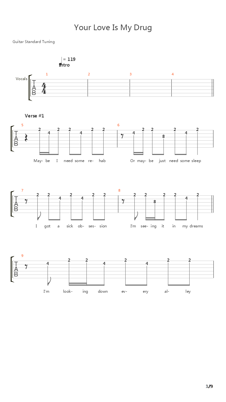 Your Love Is My Drug吉他谱