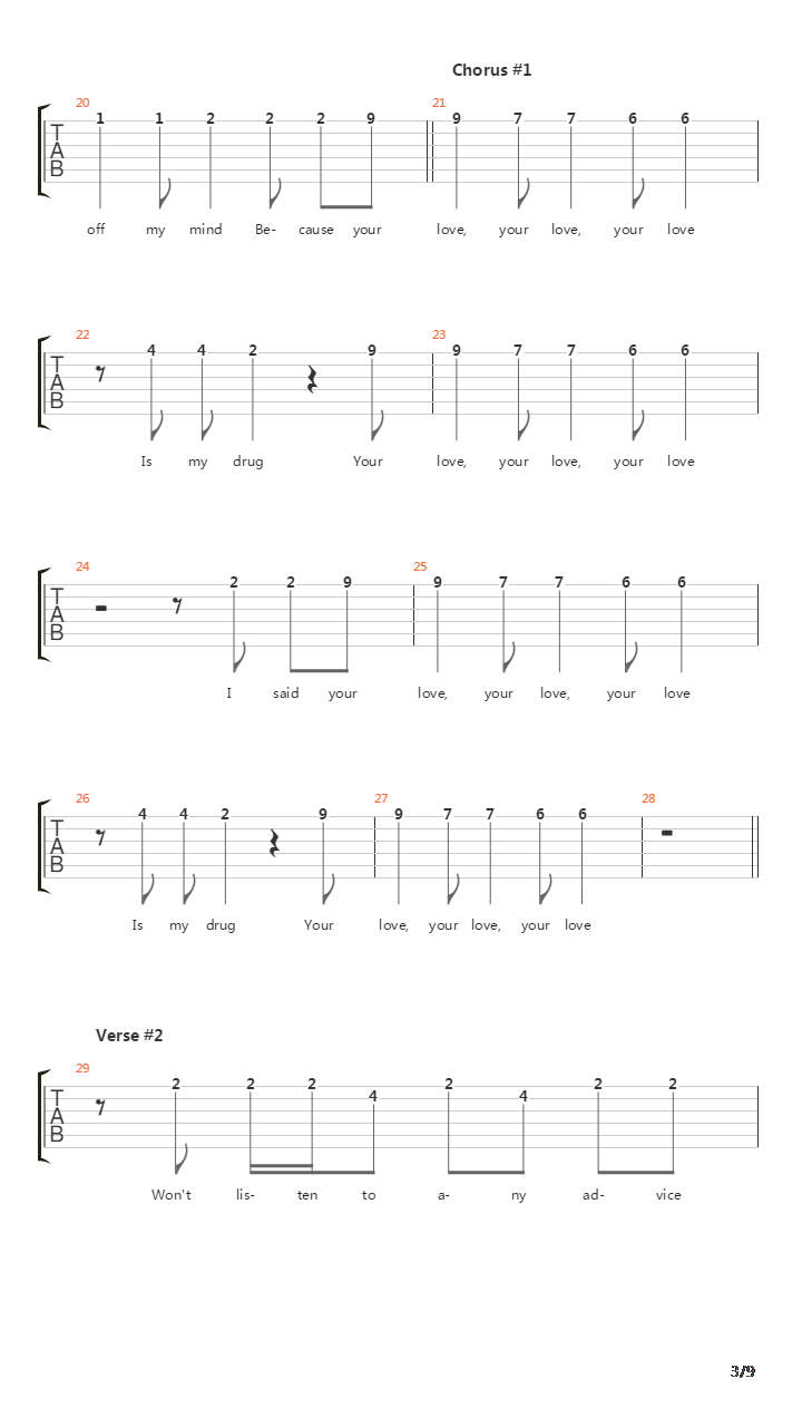 Your Love Is My Drug吉他谱
