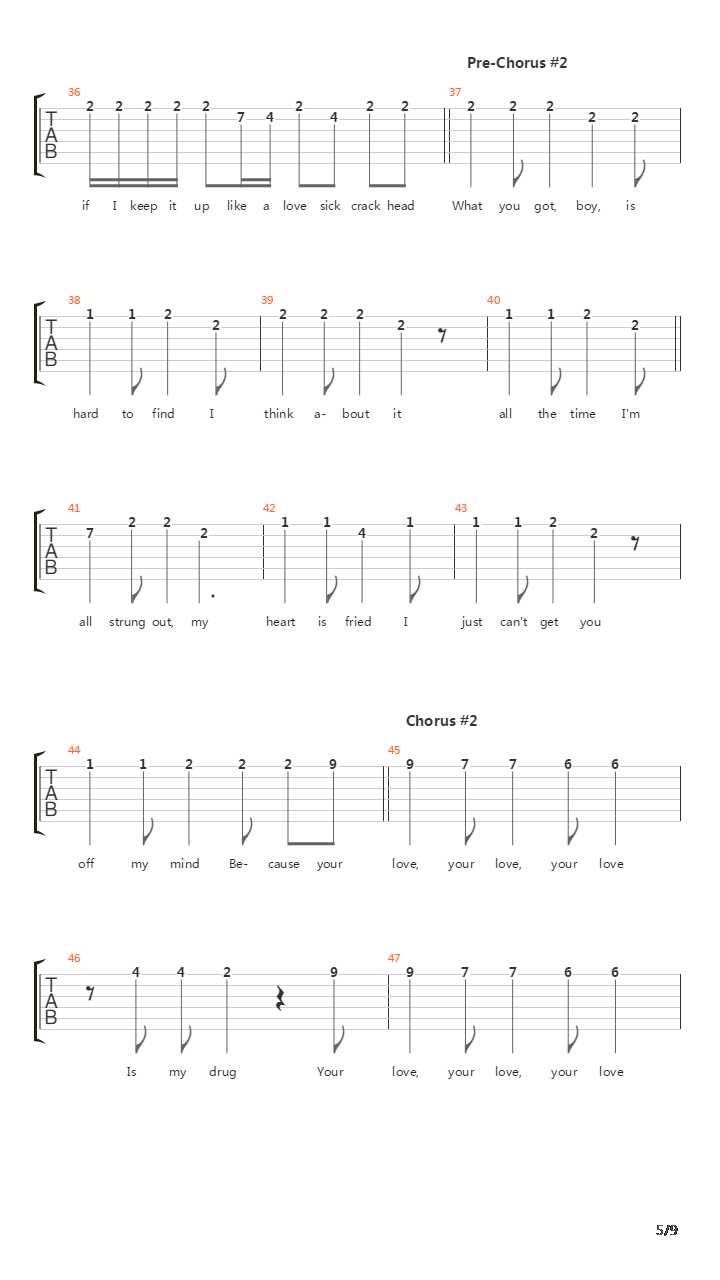 Your Love Is My Drug吉他谱
