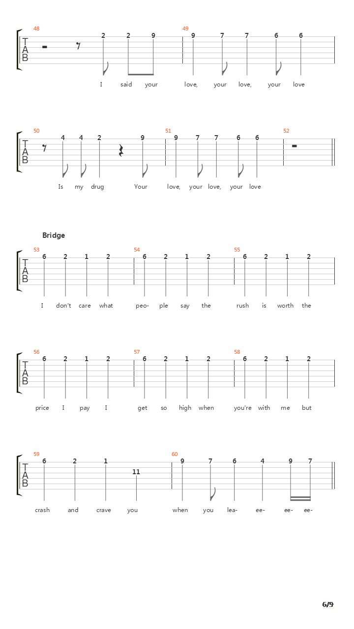 Your Love Is My Drug吉他谱