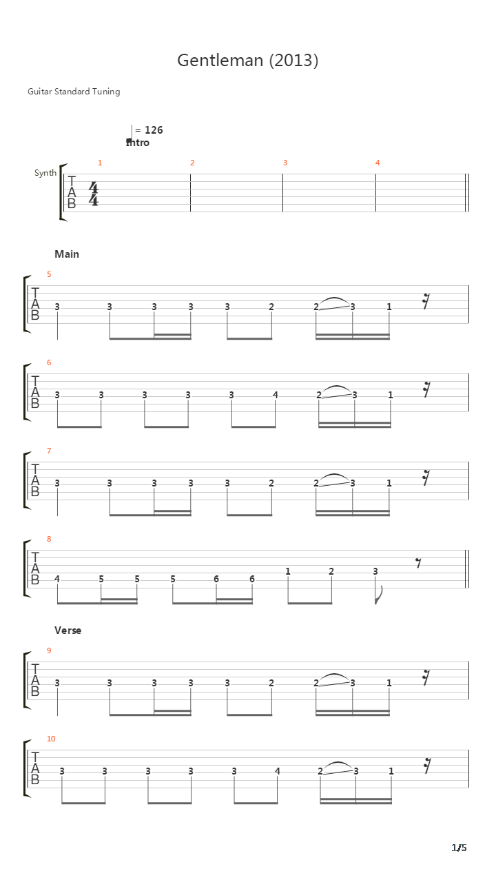 Gentleman吉他谱