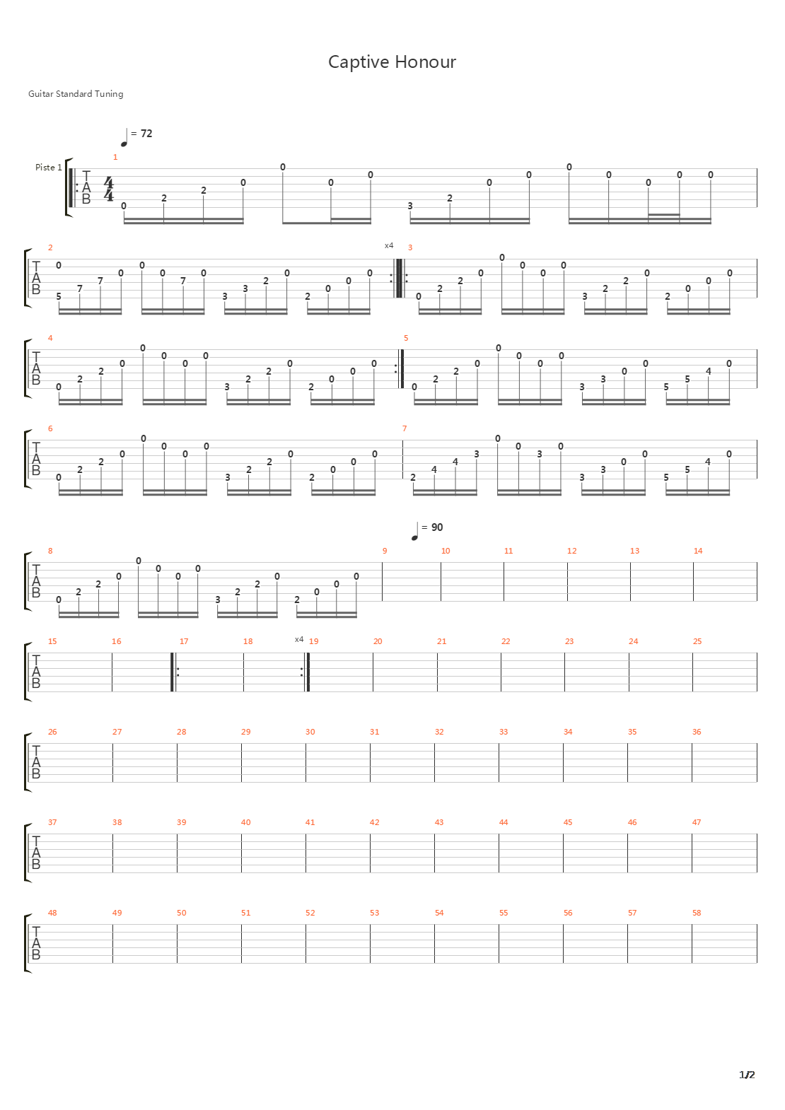 Captive Honour吉他谱