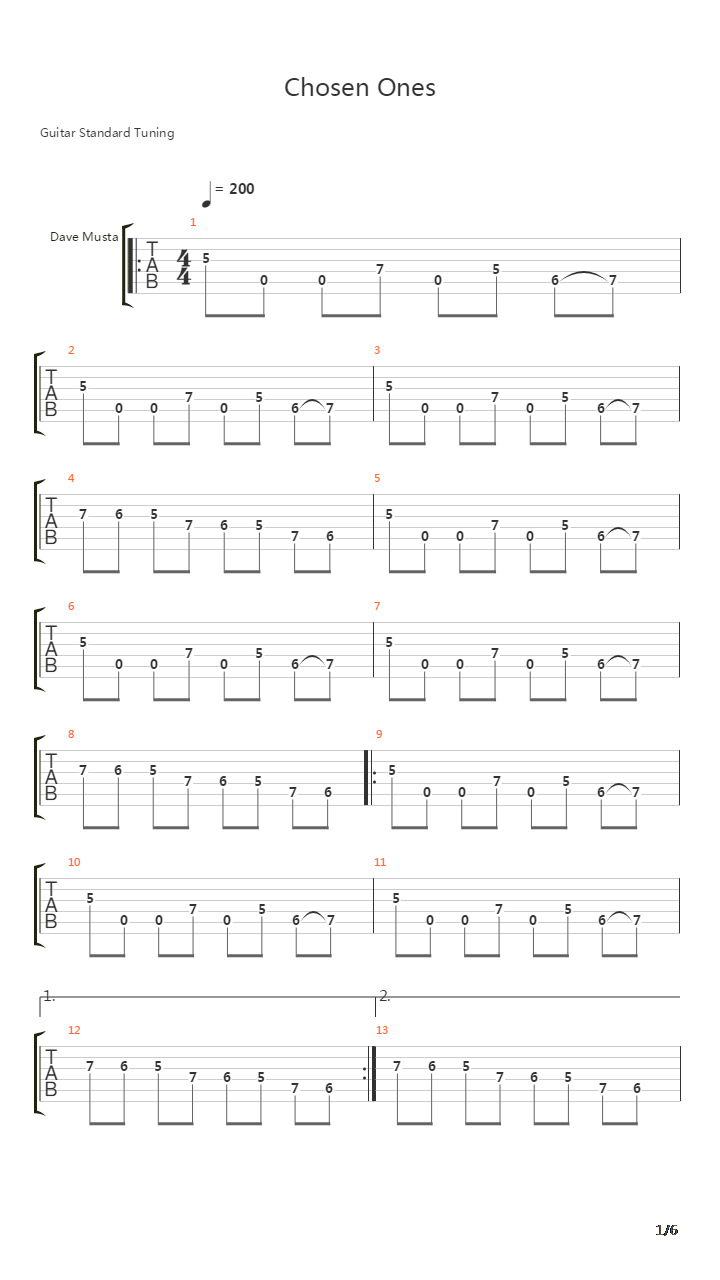 Chosen Ones吉他谱