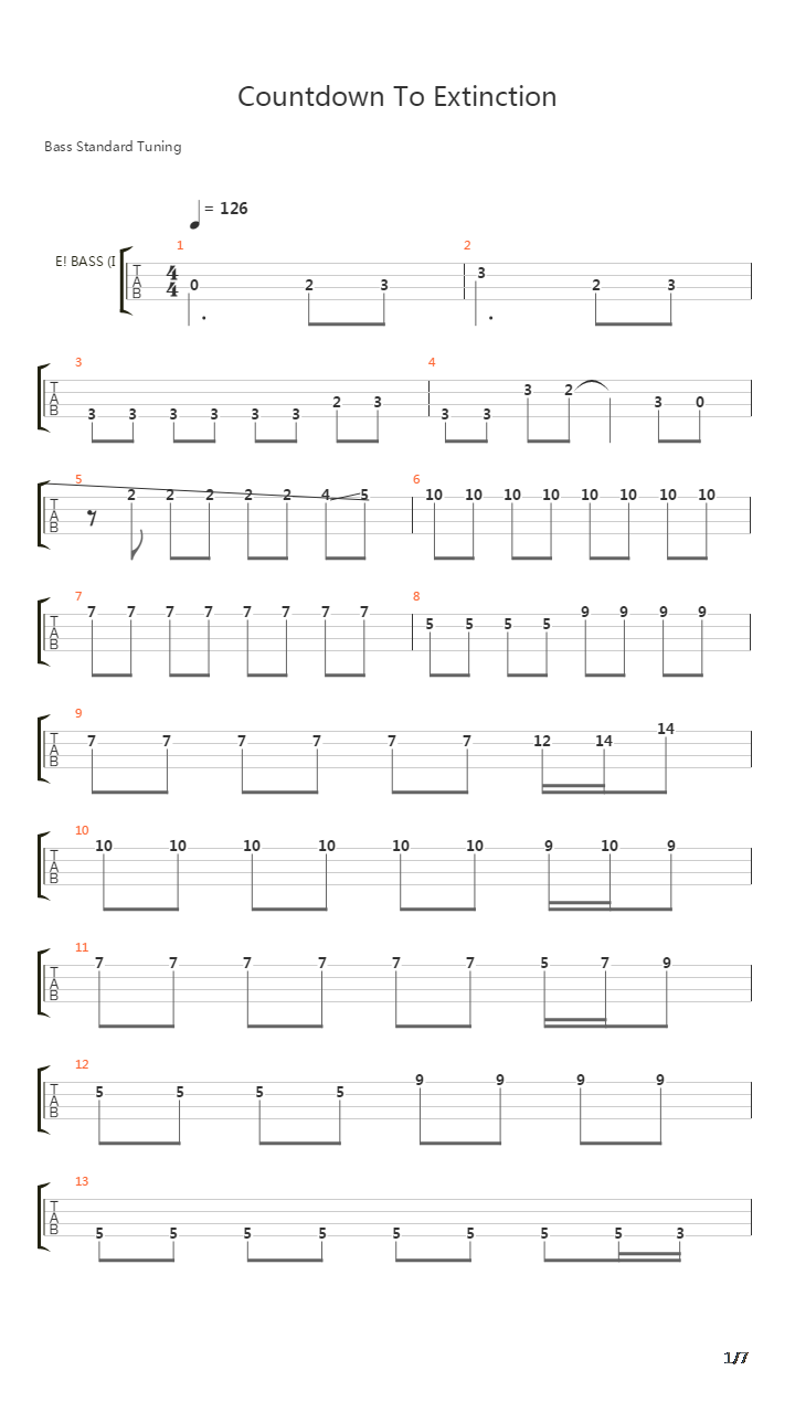 Countdown To Extinction吉他谱