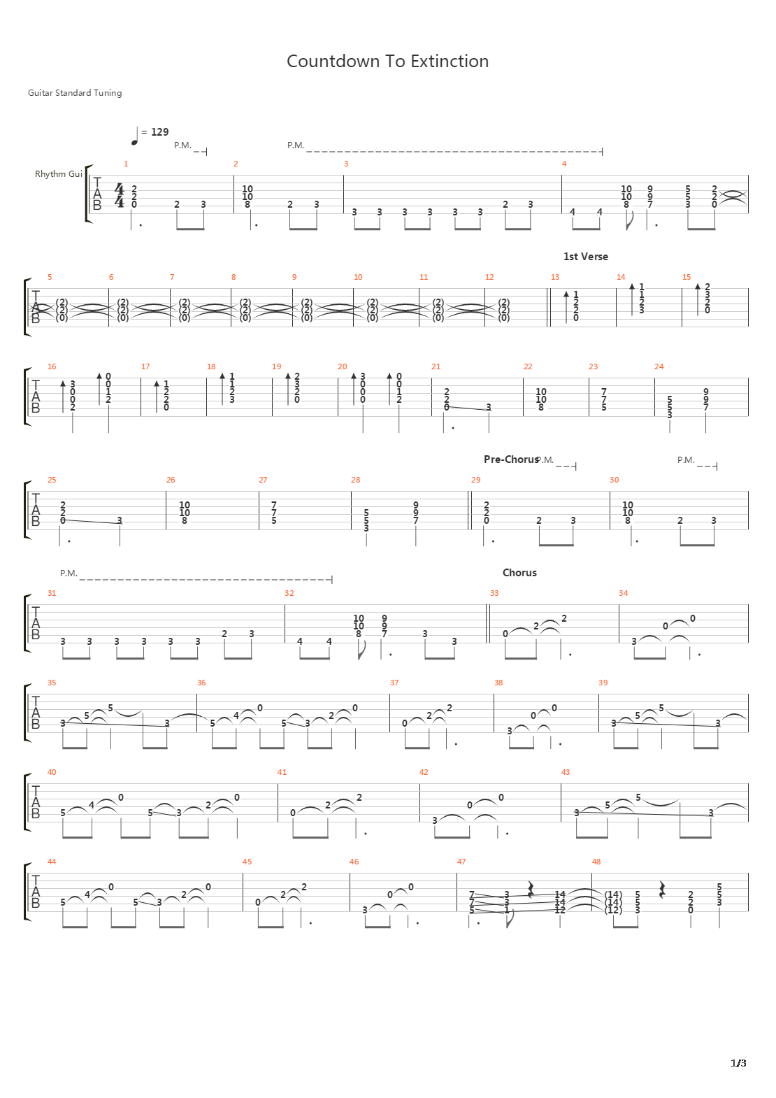 Countdown To Extinction吉他谱