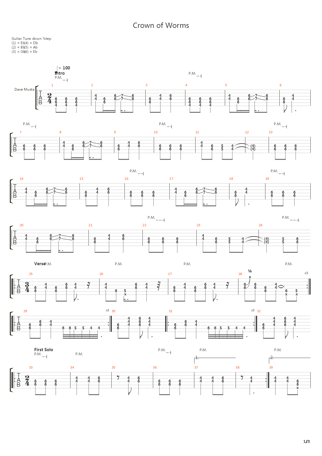 Crown Of Worms吉他谱