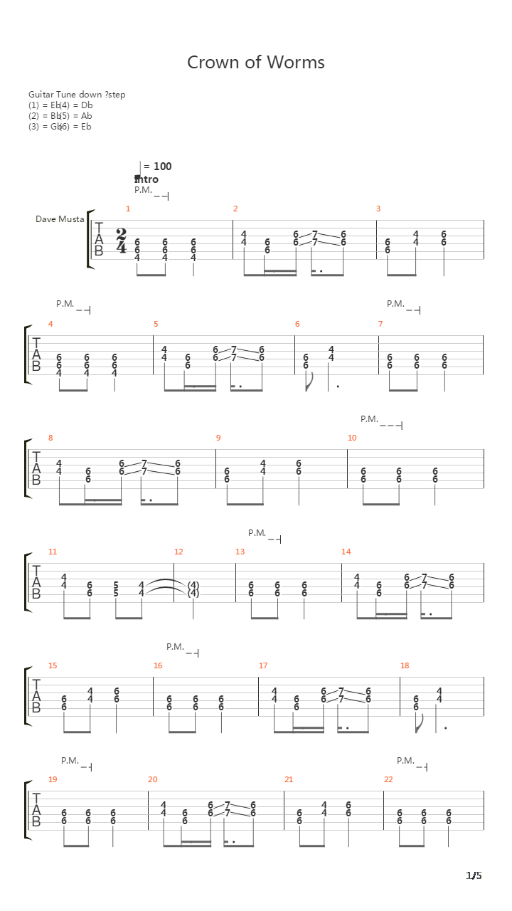 Crown Of Worms吉他谱