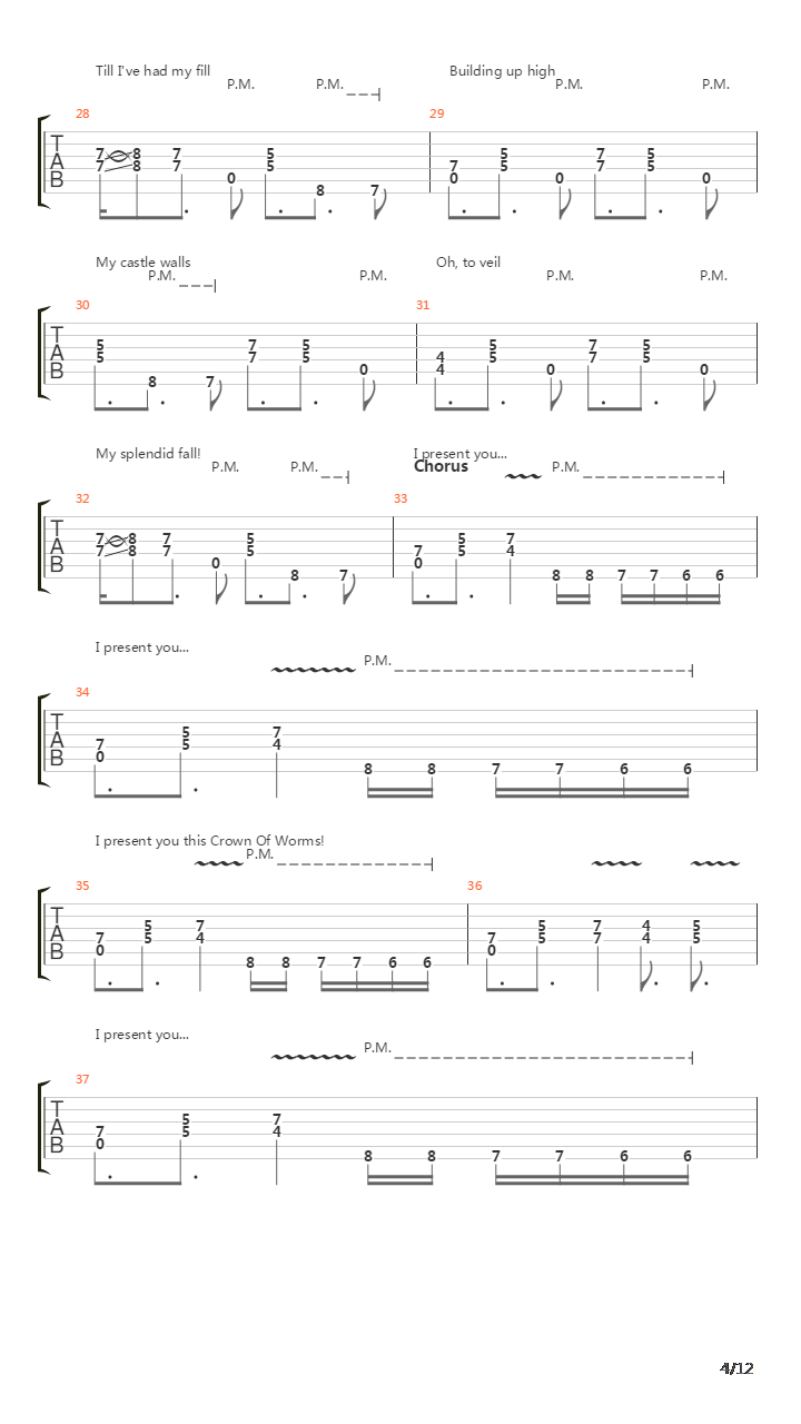 Crown Of Worms吉他谱