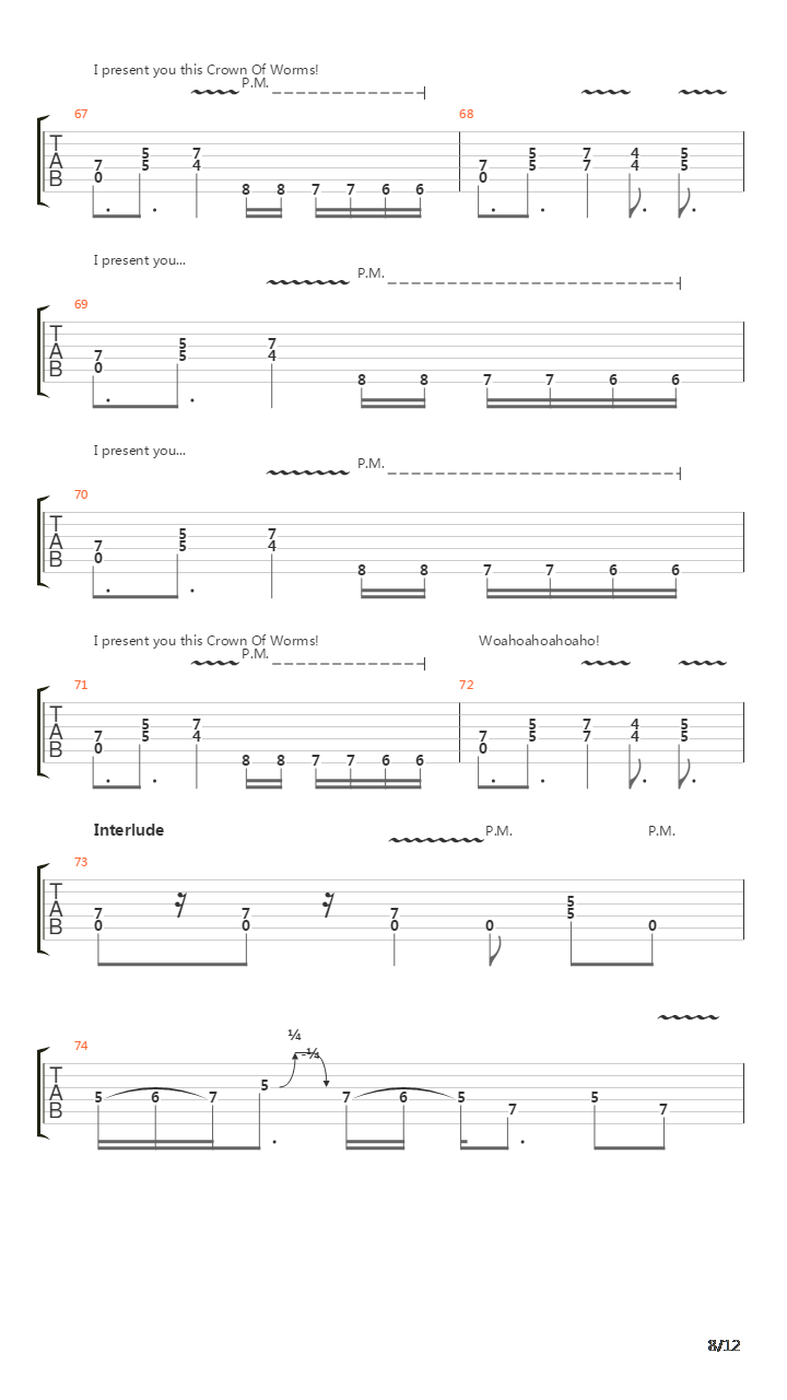 Crown Of Worms吉他谱