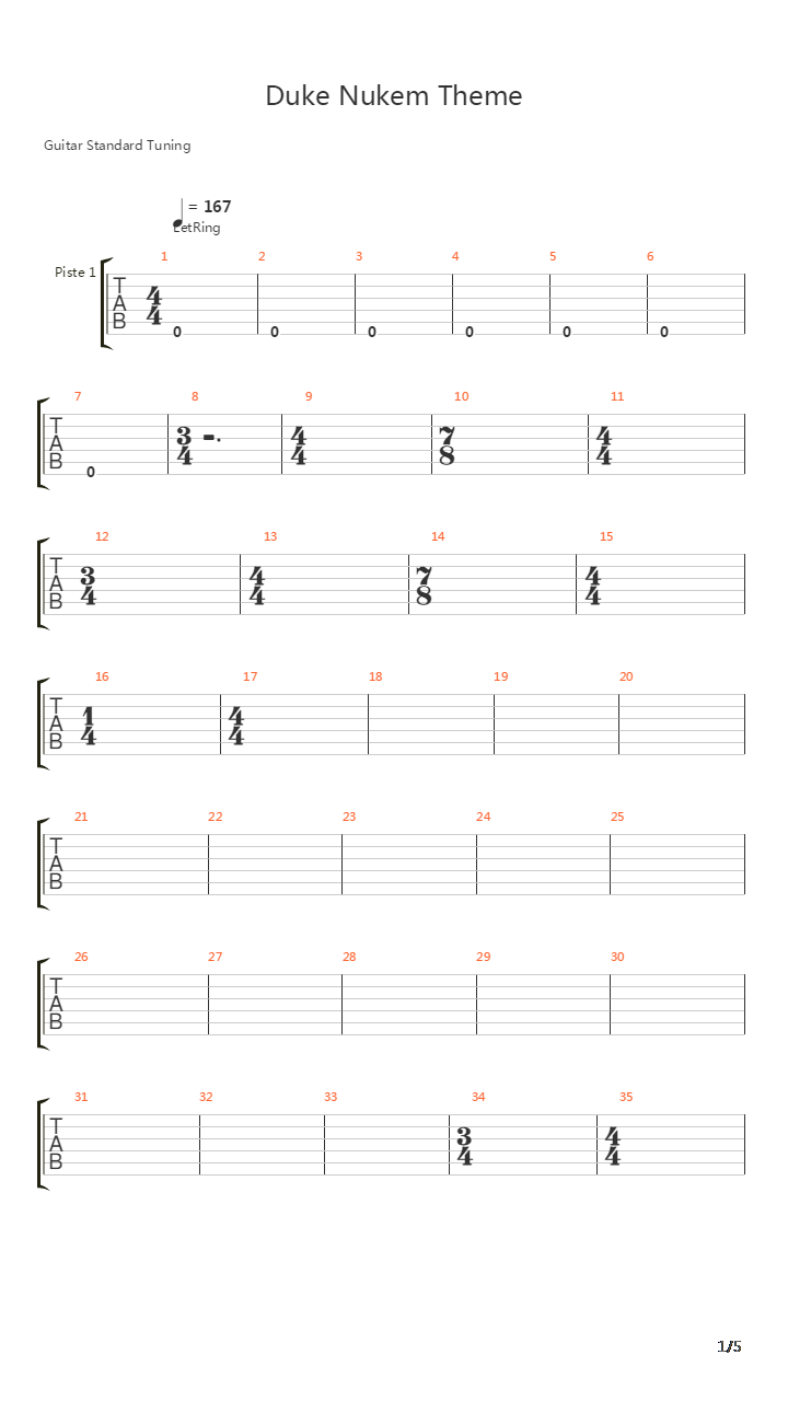 Duke Nukem Theme吉他谱