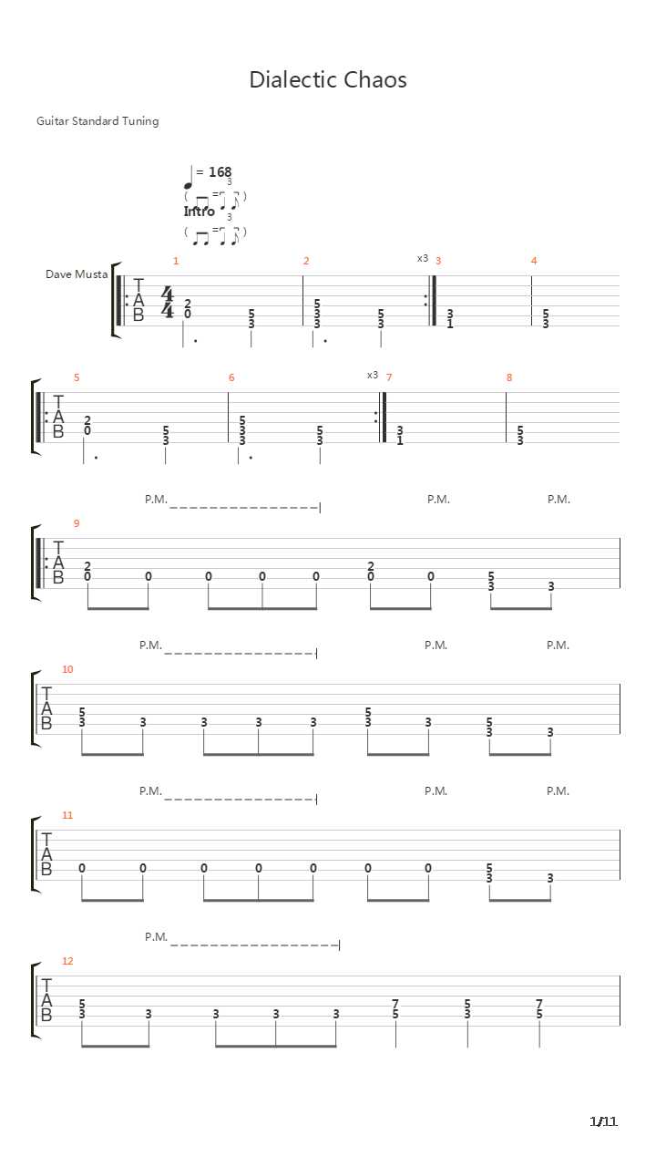Dialectic Chaos吉他谱