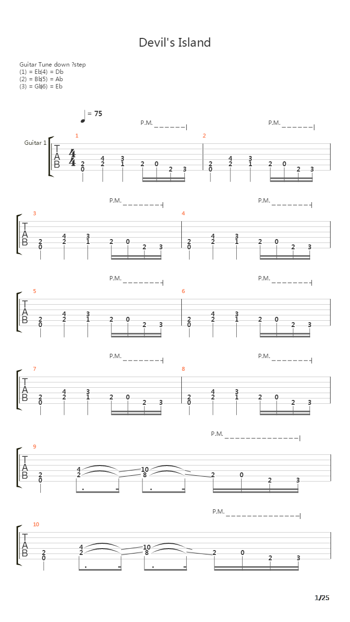Devils Island吉他谱