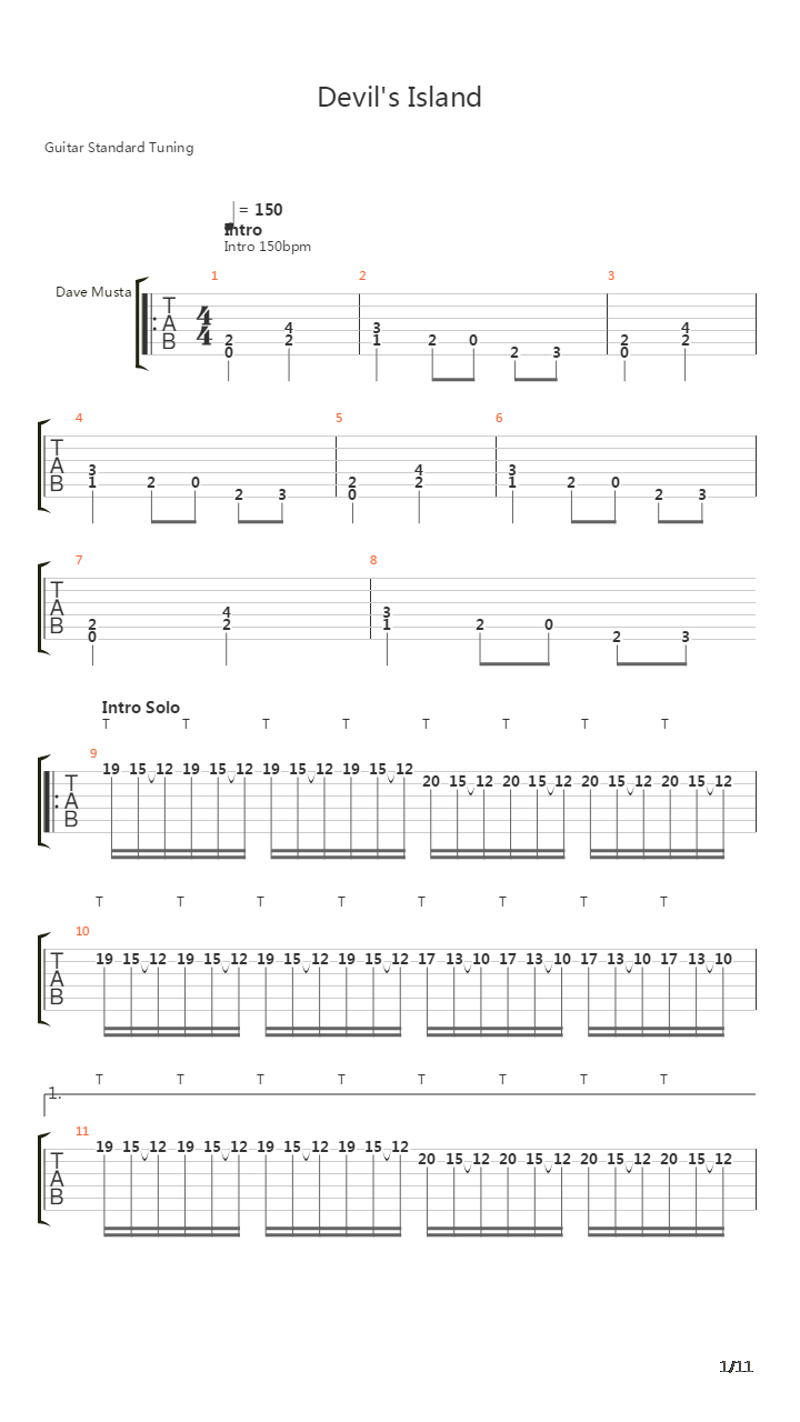 Devils Island吉他谱