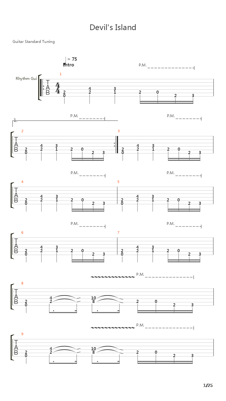 Devils Island吉他谱