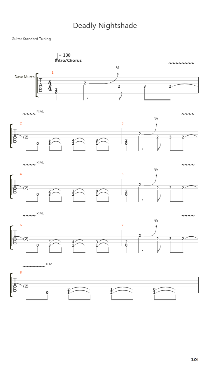 Deadly Nightshade吉他谱